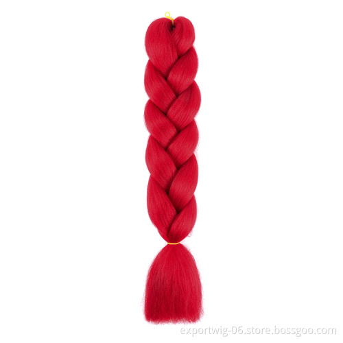 Jumbo Braiding Hair Extensions Yaki Straight Solid And Mixed Color Synthetic Fiber Braid 24 Inch 100 g For Men And Women